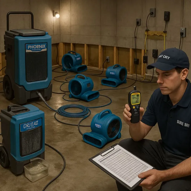 Structural Drying and Dehumidification process in Unicoi, TN